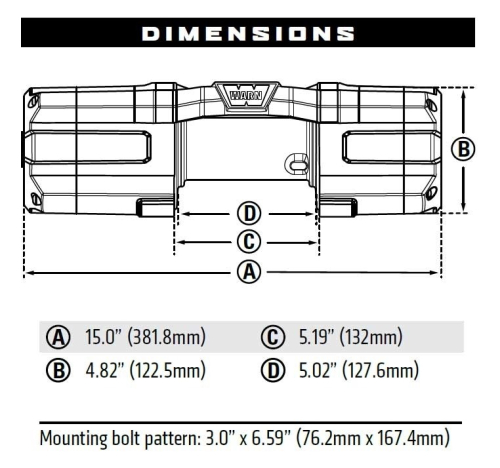 WARN VERRICELLO DA ATV AXON 55-S 12V CON CAVO TESSILE