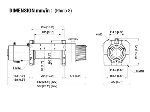 COME UP VERRICELLO RHINO 8 12V SENZA CAVO