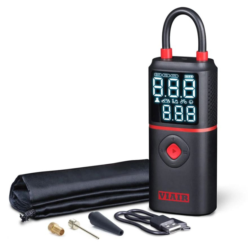 Viair 450P-Automatic Compressore D'Aria Portatile 12V, 150 PSI, Kit Gonfiaggio Pneumatici Con Borsa, Nero Stealth